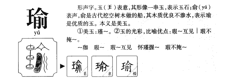 瑜字取名的寓意(图1)